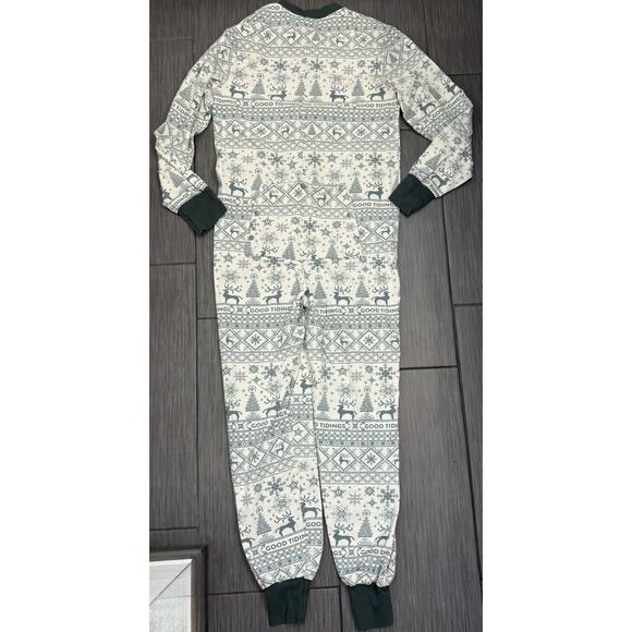 Hearth & Hand with Magnolia "Good Tidings" Union Suit Men’s Medium Green/White - Picture 4 of 7